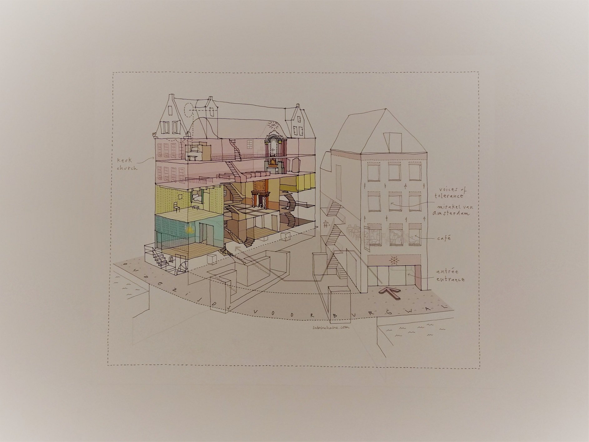 Iglesia escondida en el Barrio Rojo de Amsterdam